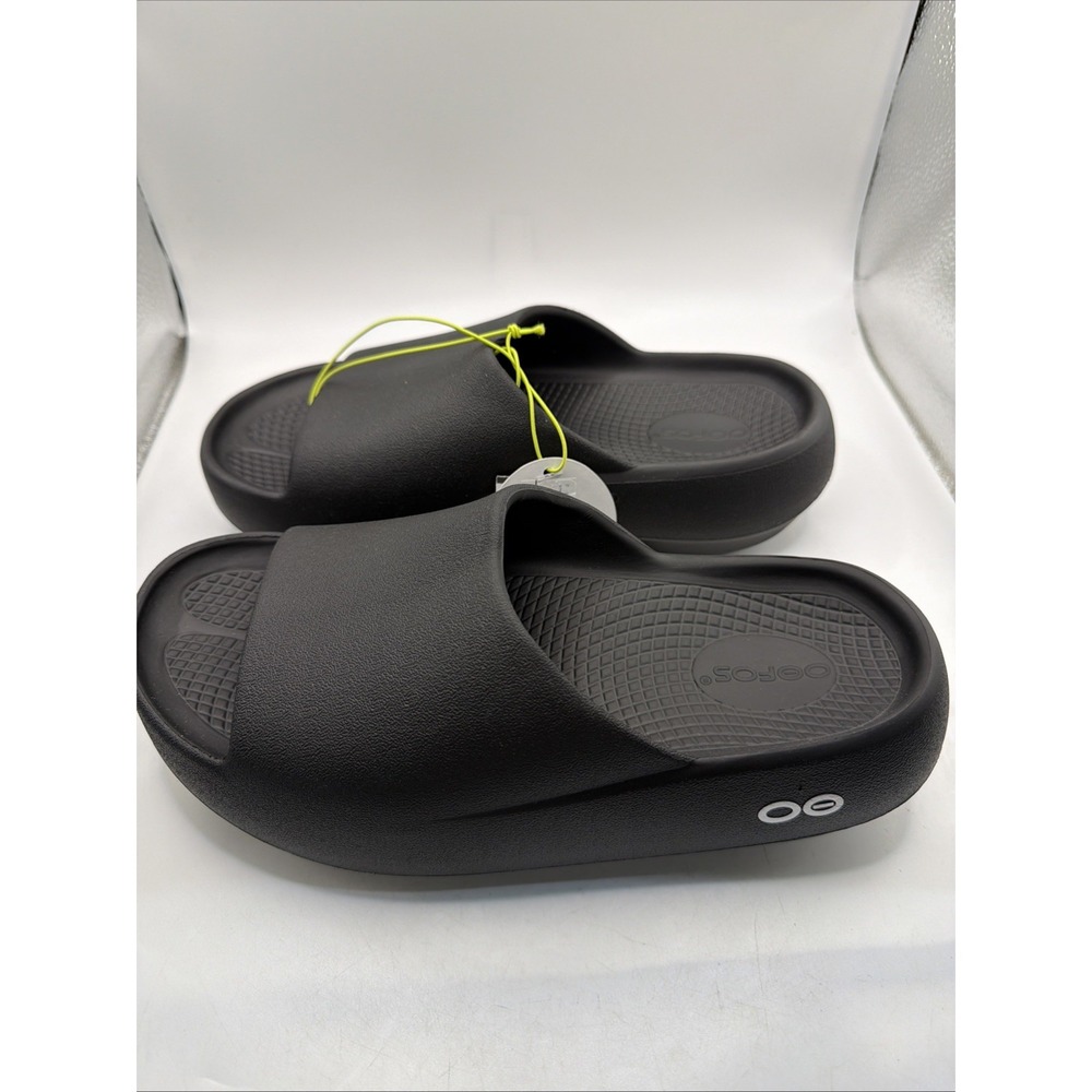 OOFOS OOahh Plus Black Slides Sandals Women's Size EU 41, US M8 W10 UK M7 W8